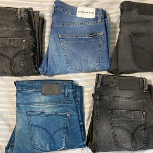 Lot of 5 Mens Calvin Klein 32X30 Straight Jeans
